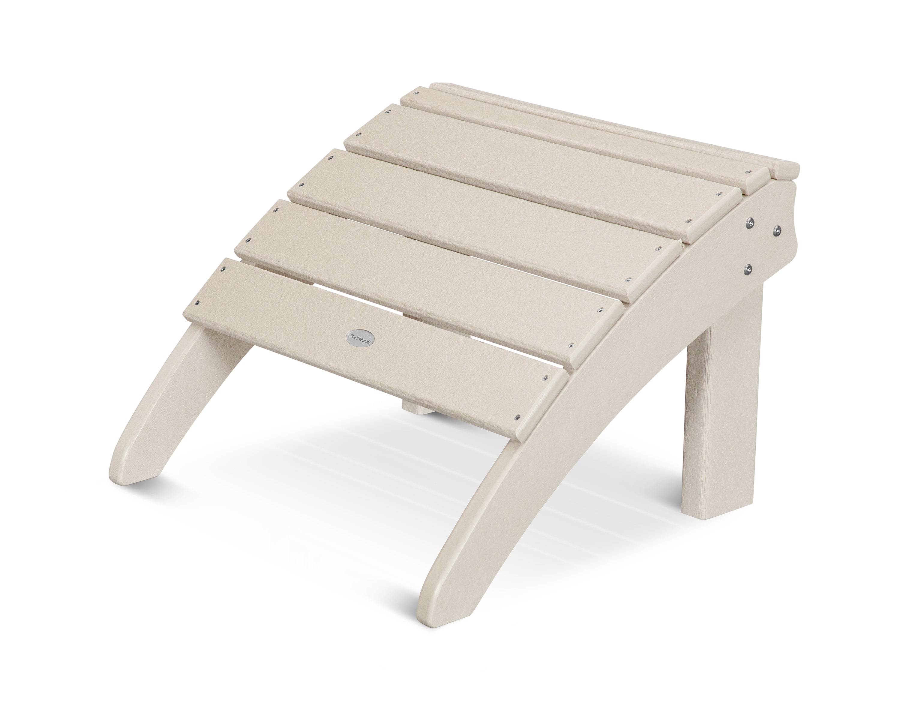 POLYWOOD Seashell Ottoman - Outdoor Patio Furniture, Weather-Resistant, Durable Plastic Adirondack Style Footstool - Perfect for Poolside, Garden, Deck, and Porch Relaxation