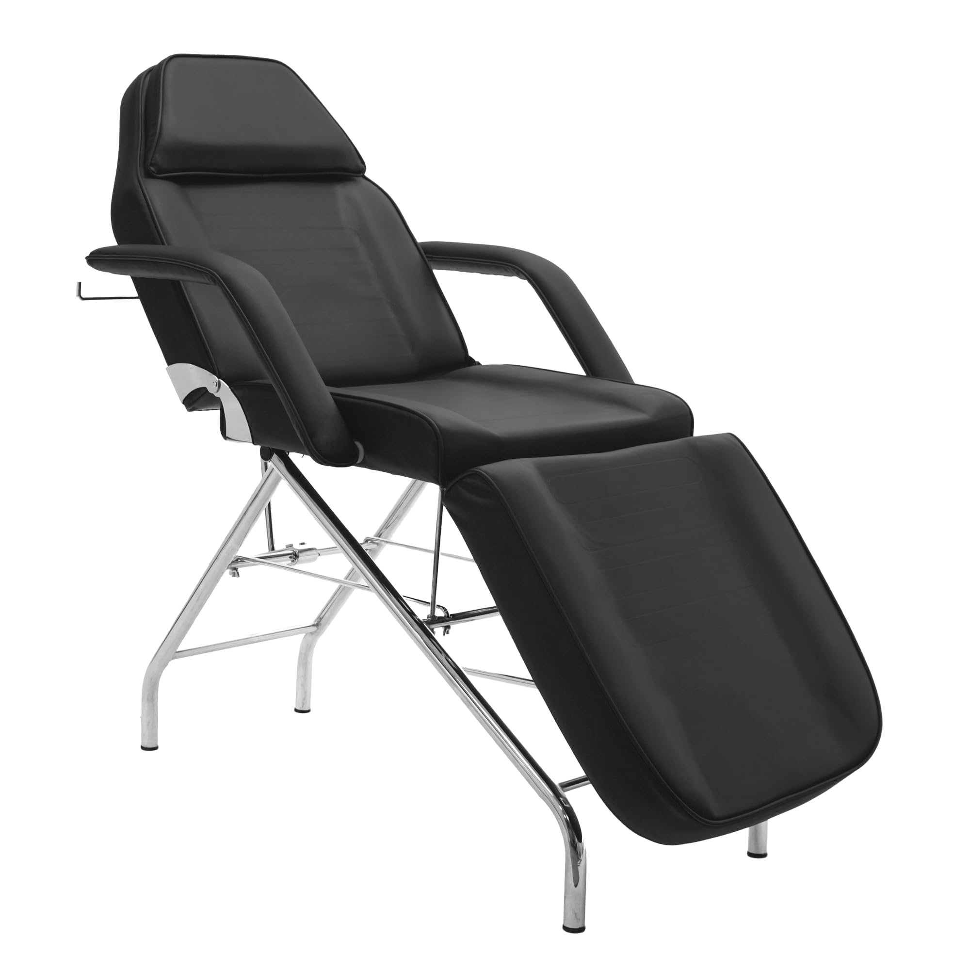 SKINACT Professional Basic Facial Chair with Adjustable Free Stool - Massage & Beauty Salon Bed Table for Spa, Facial Treatments & Relaxation (Black) - Perfect for Estheticians, Home Spa & Salon Use