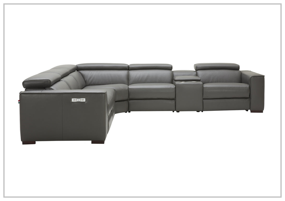 Gio Italia Aventura L-Shaped Leather Power Reclining Sectional Sofa - Modern Living Room Furniture for Home Theater & Family Gatherings