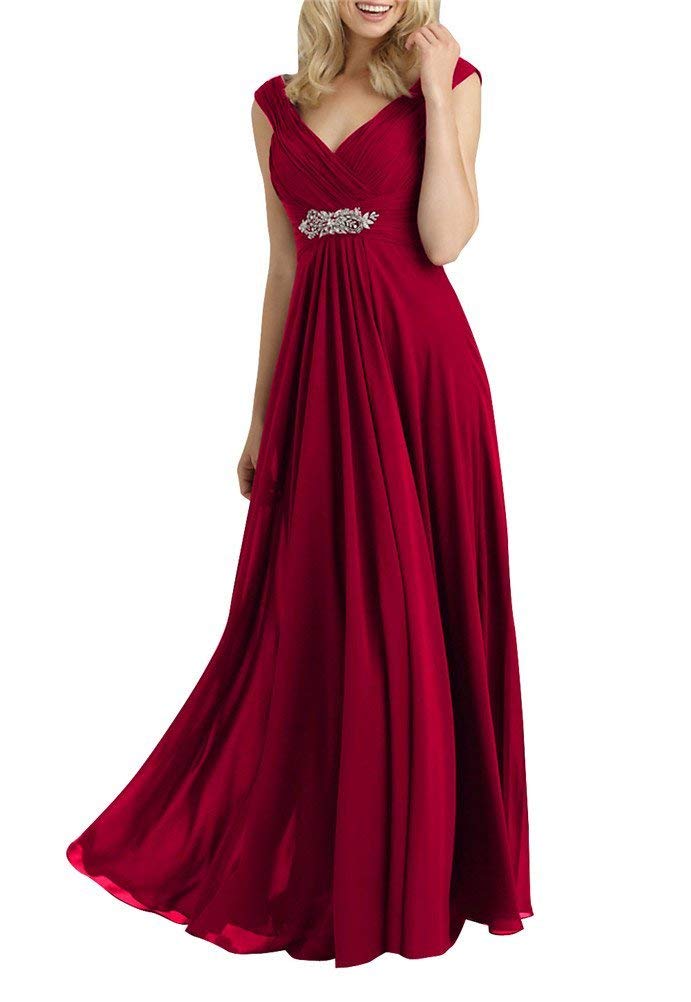Elegant Mother of The Bride Dresses - Long Formal Evening Gowns with V-Neck for Weddings, Bridesmaids & Special Occasions | Perfect for Ceremonies, Receptions & Black Tie Events