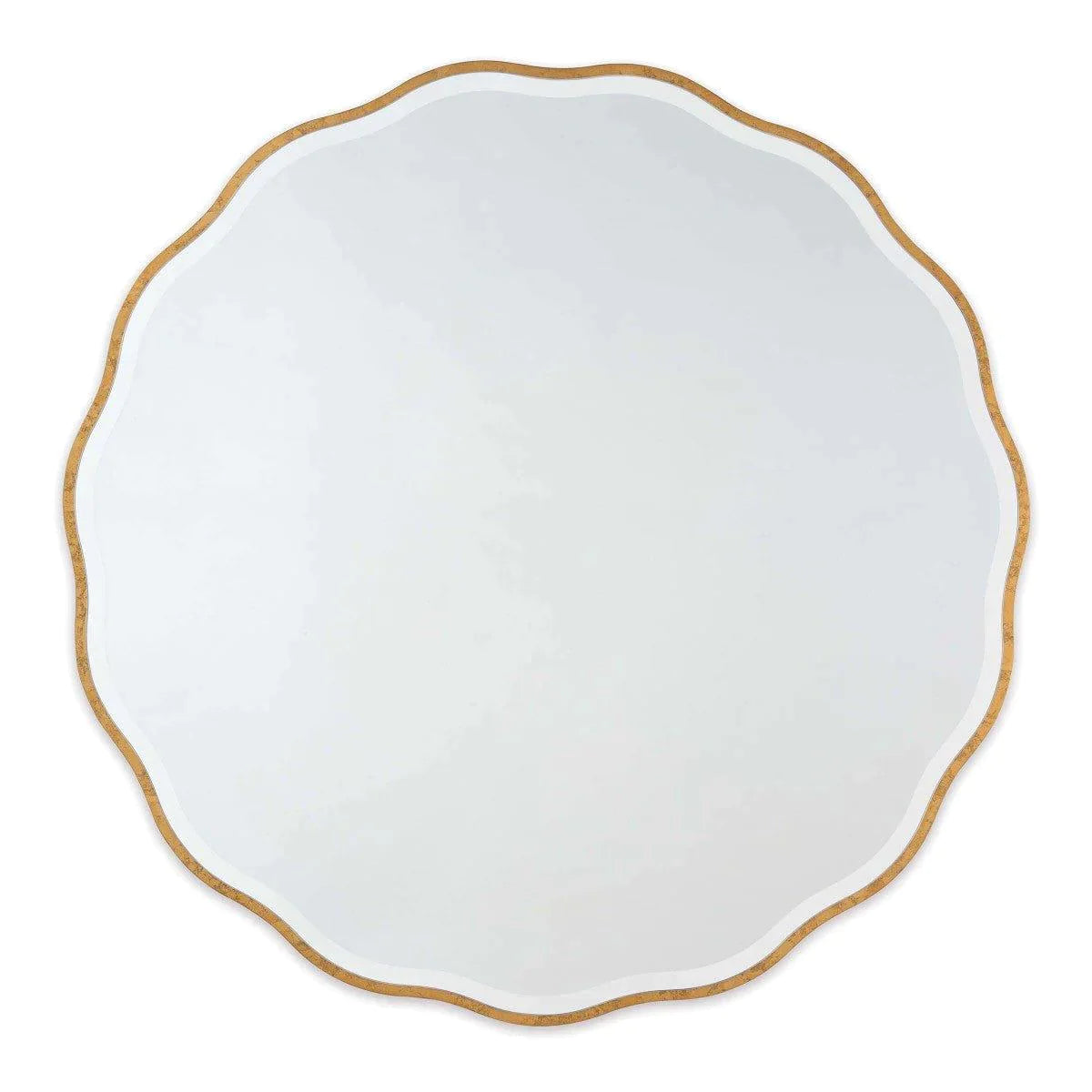 Scalloped Gold Leaf Wall Mirror - Elegant Vintage Decor for Living Room, Bedroom & Entryway - Perfect for Home Decor & Interior Design