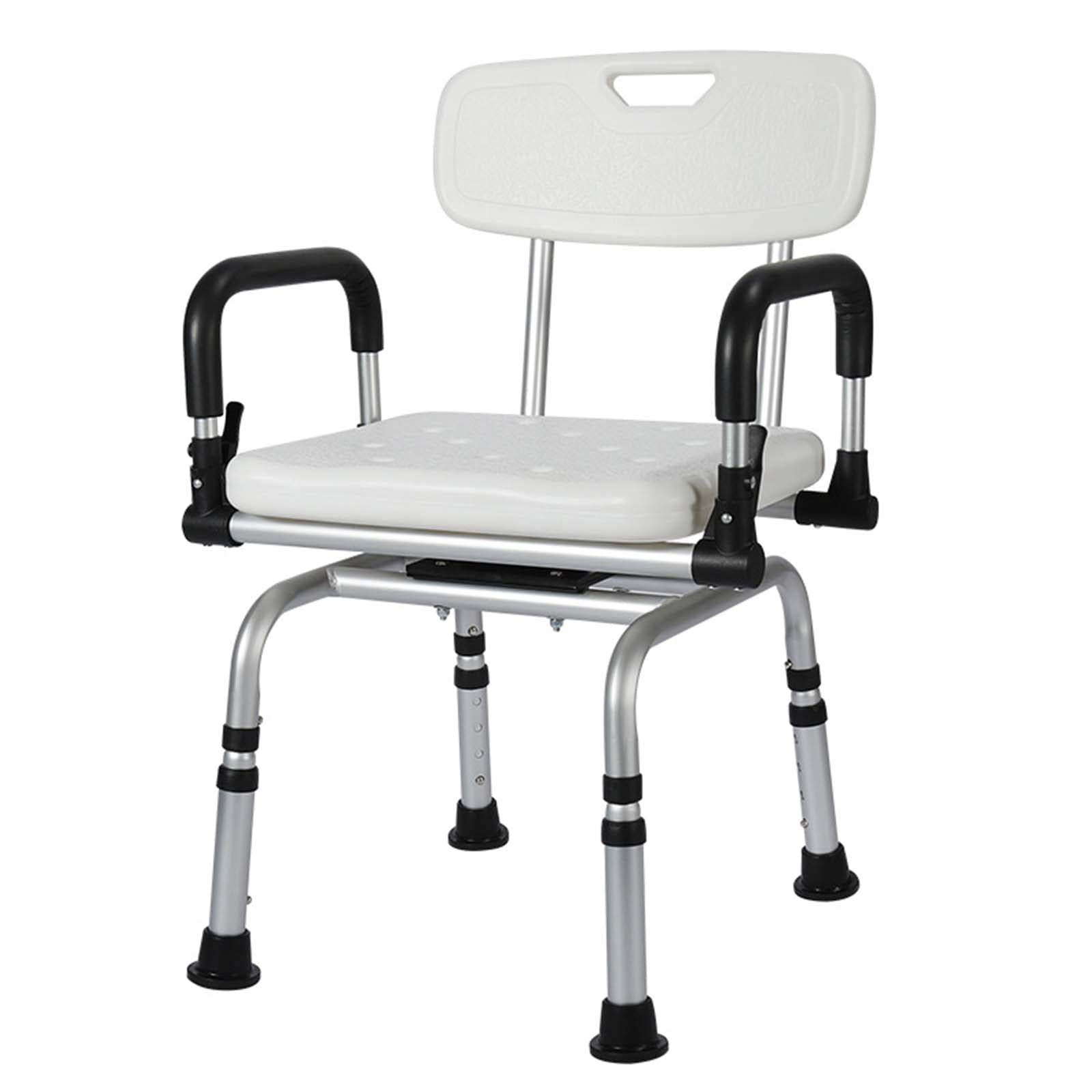 360° Swivel Shower Chair with Adjustable Height & Liftable Armrests - Bath Safety Seat for Elderly & Adults - Non-Slip Bathtub Stool for Seniors Mobility - Ideal for Bathroom Safety, Post-Surgery Recovery & Accessible Showering