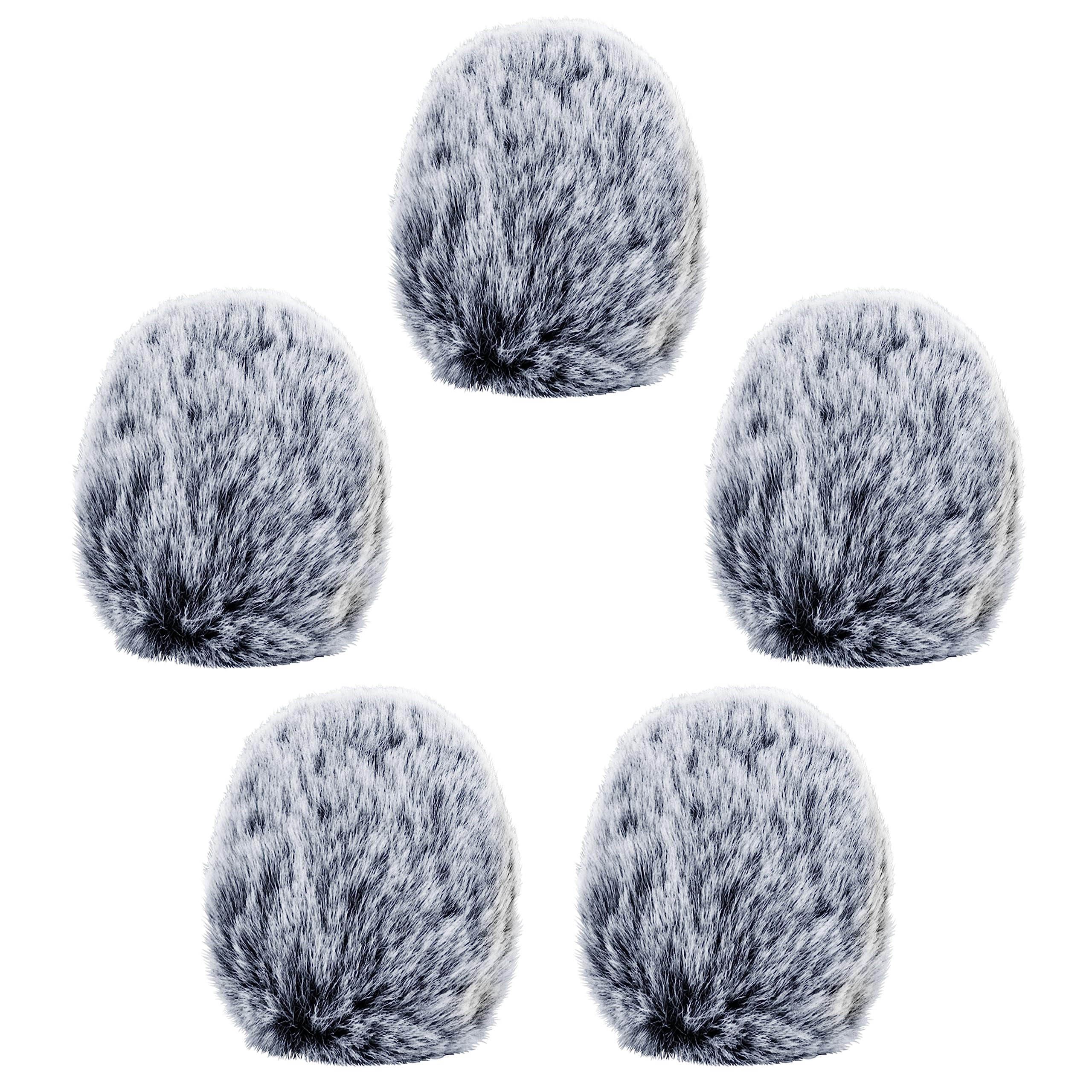 Cubilux Furry Windscreen for Gaming Headset - 5 Pack Noise Reduction Windshield & Dead Cat Mic Cover for Streamers, Podcasters, Gamers - Perfect for Outdoor Recording & Live Streaming