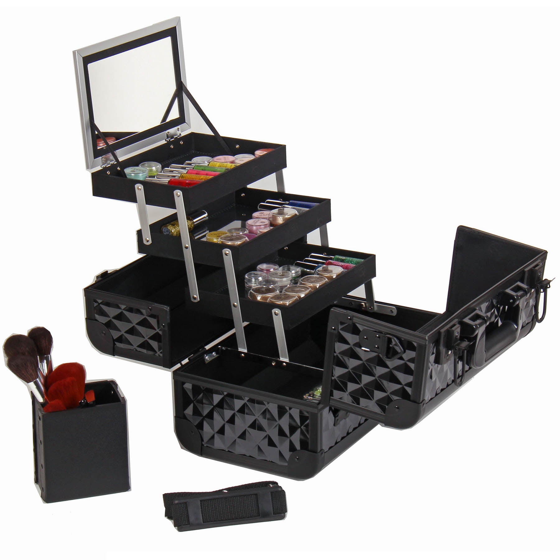 Professional Fantasy Collection Makeup Train Case - Large Capacity Cosmetic Organizer for Makeup Artists & Beauty Enthusiasts | Perfect for Salon, Travel & Home Storage