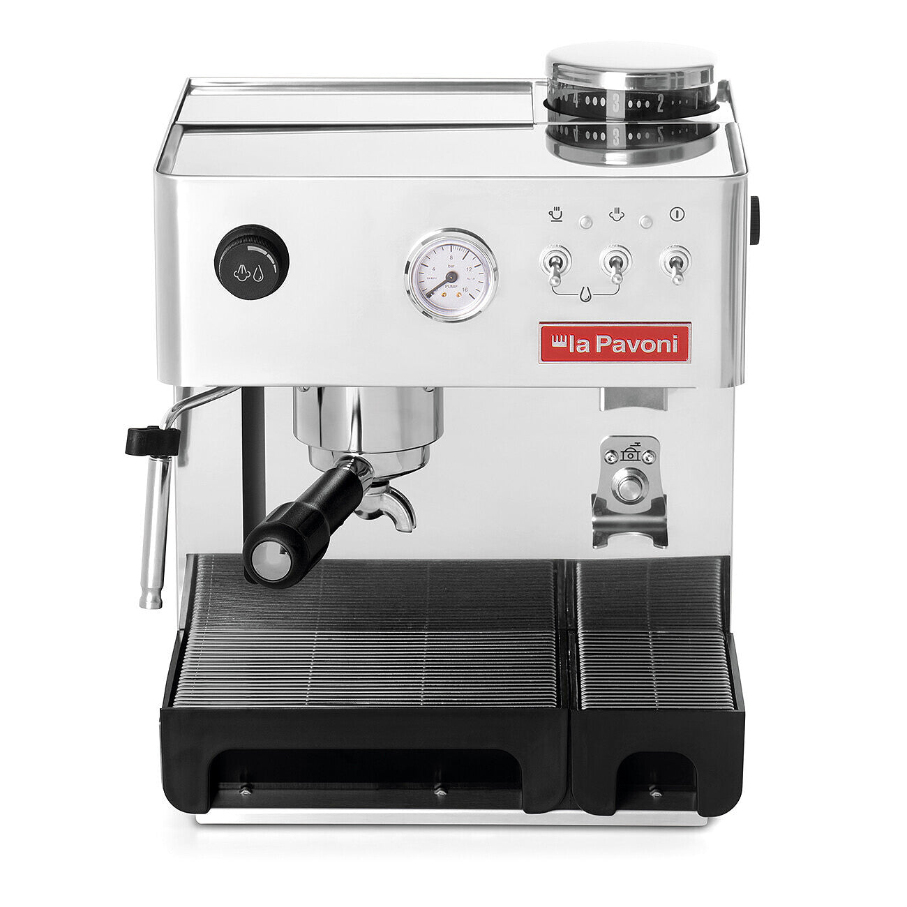 La Pavoni Domus Bar DMB Espresso Machine with Built-in Grinder - Professional Coffee Maker for Home & Office Use