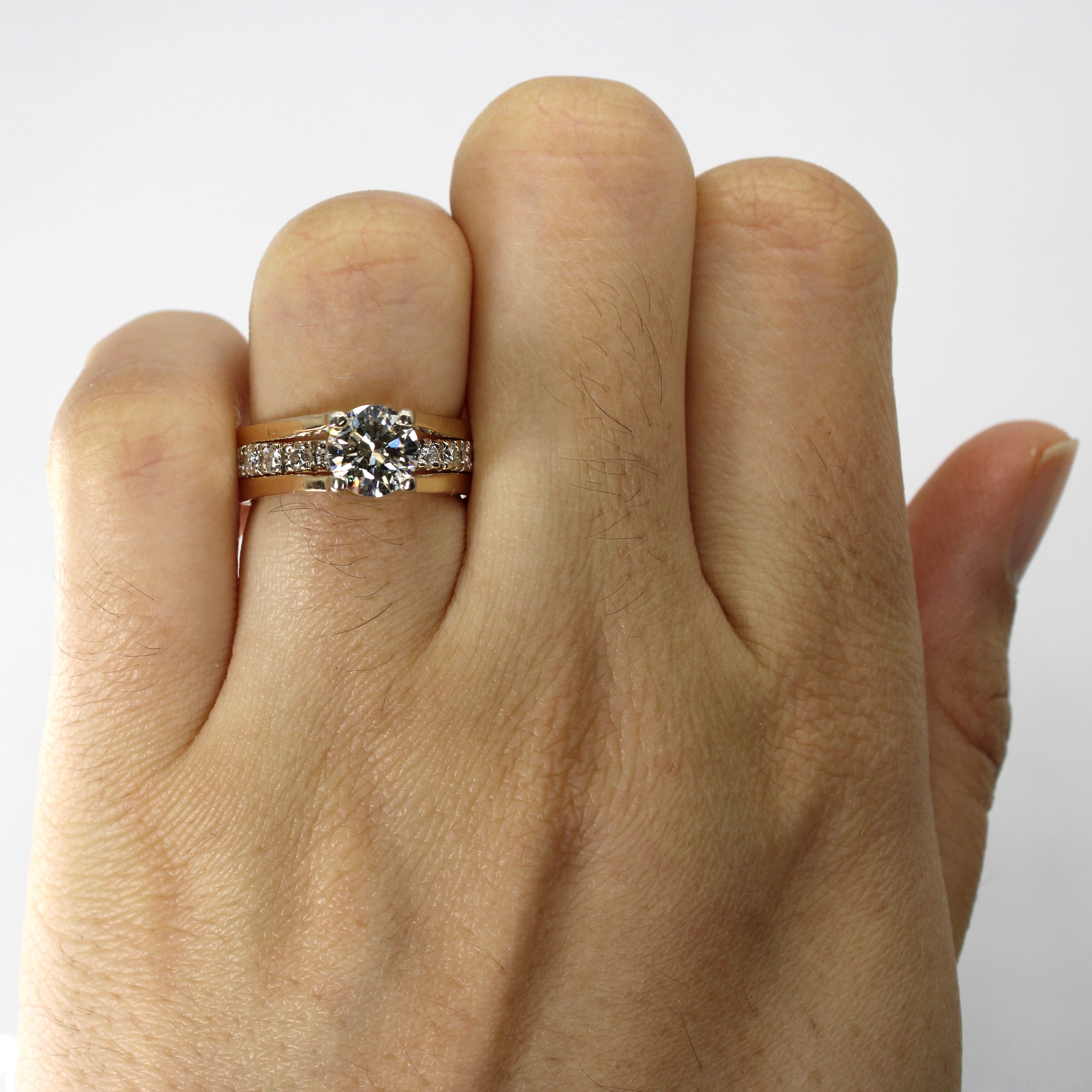 1.37ctw Solitaire Diamond Ring with Accents | SI1/SI2 I/J Clarity | Size 5.5 | Elegant Engagement & Wedding Jewelry for Women