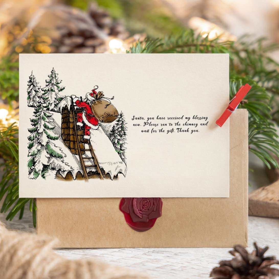 Christmas Clear Rubber Stamps Set - Santa Claus, Holiday Sentiments & Winter Forest Designs for DIY Greeting Cards, Scrapbooking & Gift Wrapping | Perfect for Holiday Crafts, Party Decorations & Festive DIY Projects