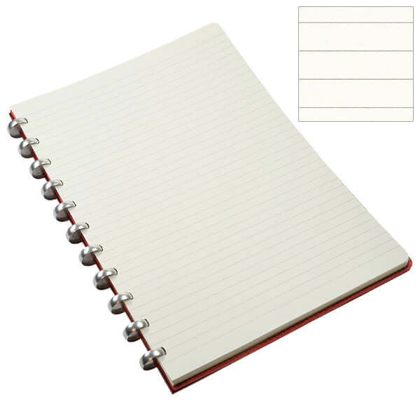 Atoma Pur Disc Bound Refillable Notebook - 210 x 295mm (8.3 x 11.7in) Red Leather Cover | Customizable Planner, Journal & Organizer for Office, School & Creative Projects