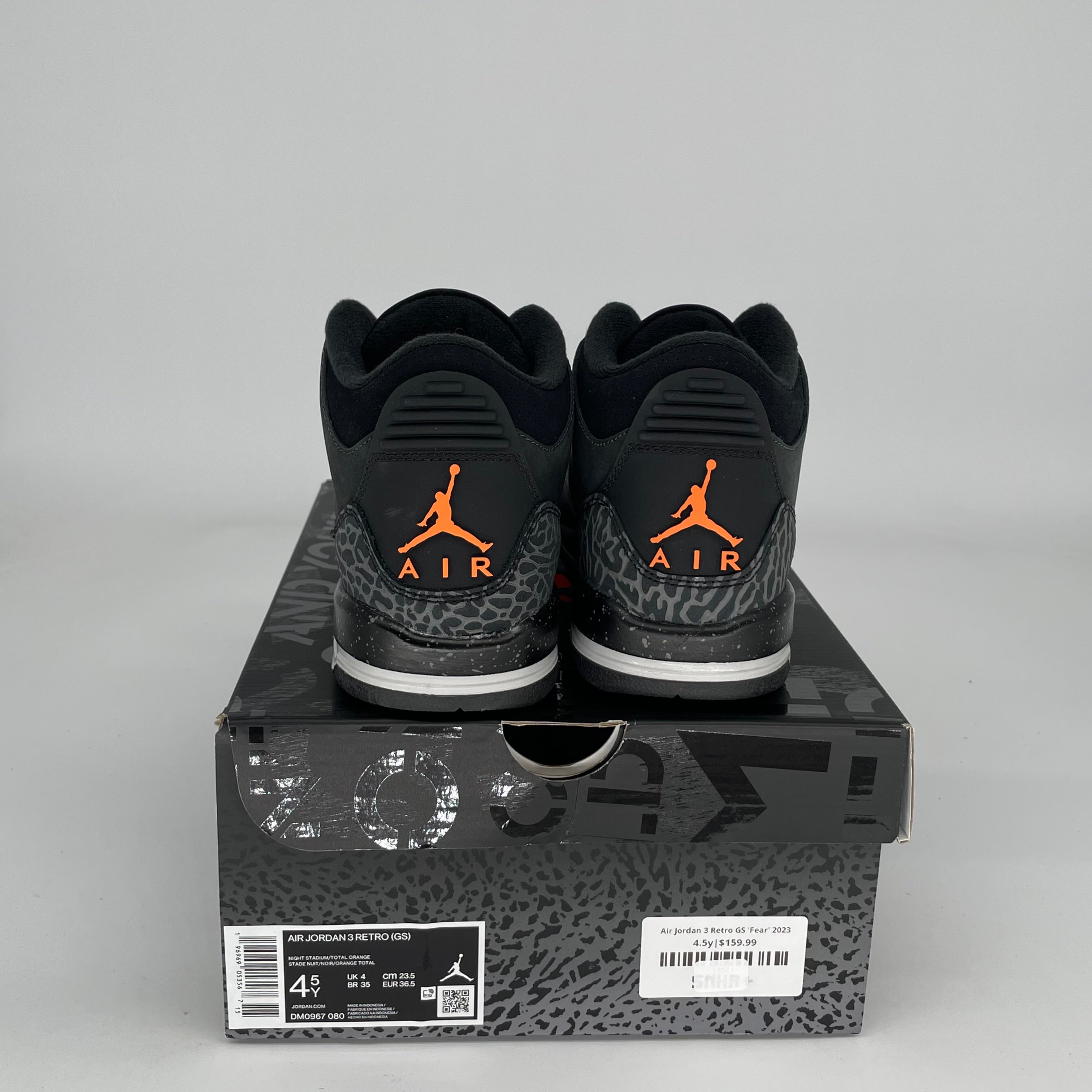 Air Jordan 3 Fear Sneakers - Size 4.5Y (DM0967-080) - Retro Basketball Shoes for Men & Women - Perfect for Streetwear, Gym & Casual Fashion
