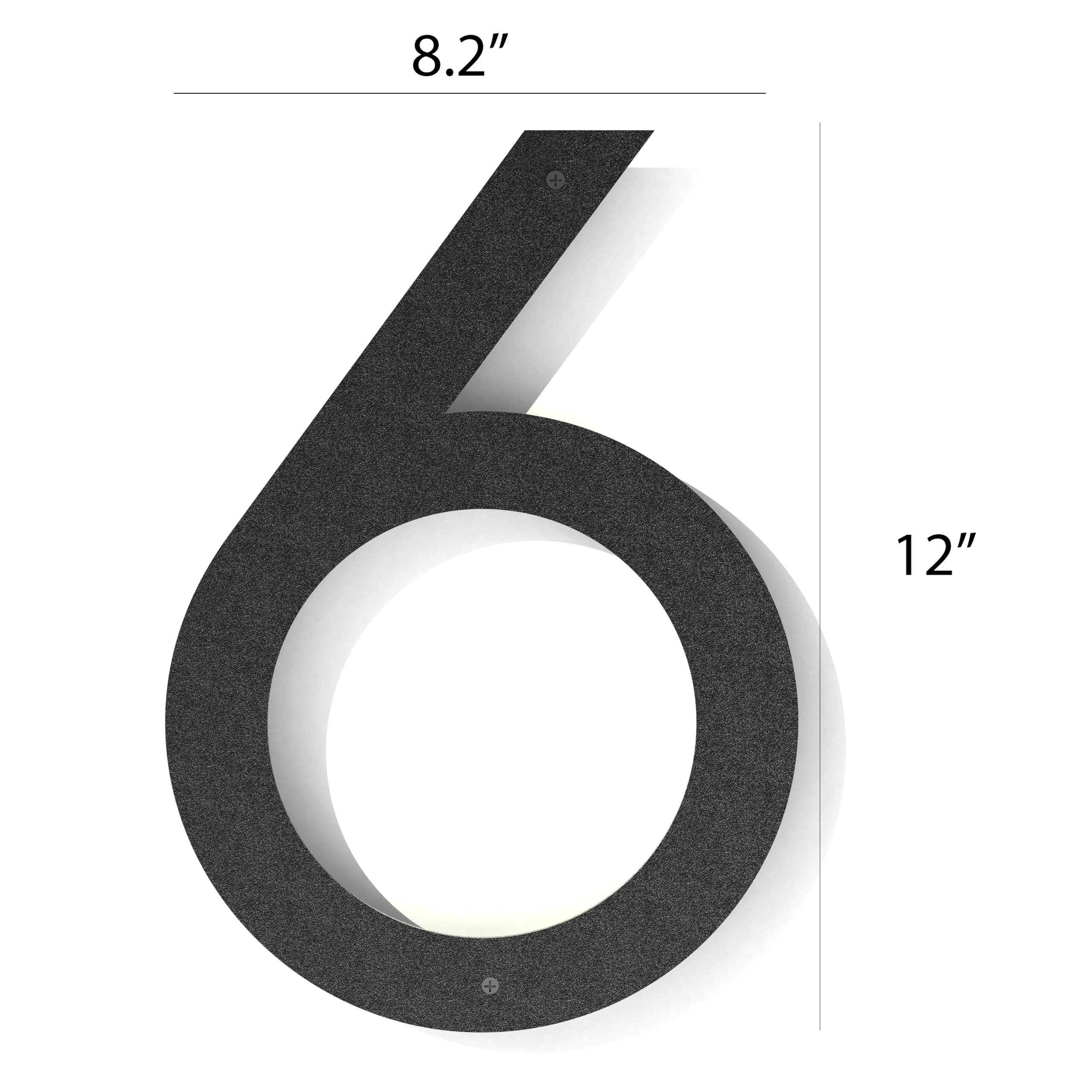 12 Inch Floating Metal House Numbers for Mailbox - Modern Black Coated Rust-Proof Address Plaque with Nail Kit | Outdoor Home Signage for Front Door, Porch & Garden Decor