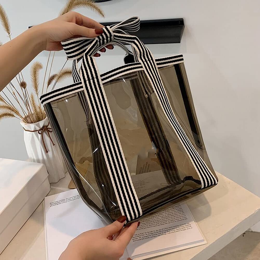 Clear Travel Bags for Women - Waterproof Tote Purse for Work, Beach, Gym & Stadium - TSA Approved Carry-On Bag - Perfect for Airport Security, Shopping & Daily Commute