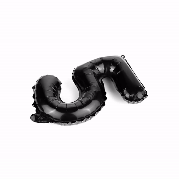 Black Mylar Number 5 Balloon - 16 Inch Foil Balloon for Birthday Parties, Anniversaries & Celebrations (1 Count Box)