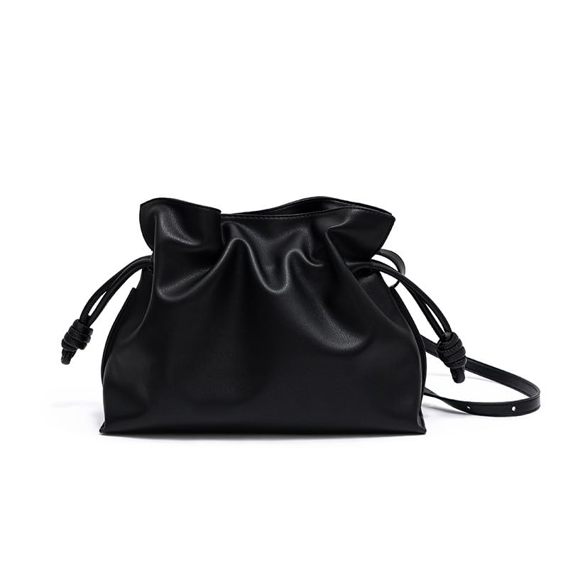 Korean Style One Shoulder Crossbody Cloud Bag - Genuine Leather Large Capacity Lucky Handbag for Women - Perfect for Work, Travel, and Daily Use