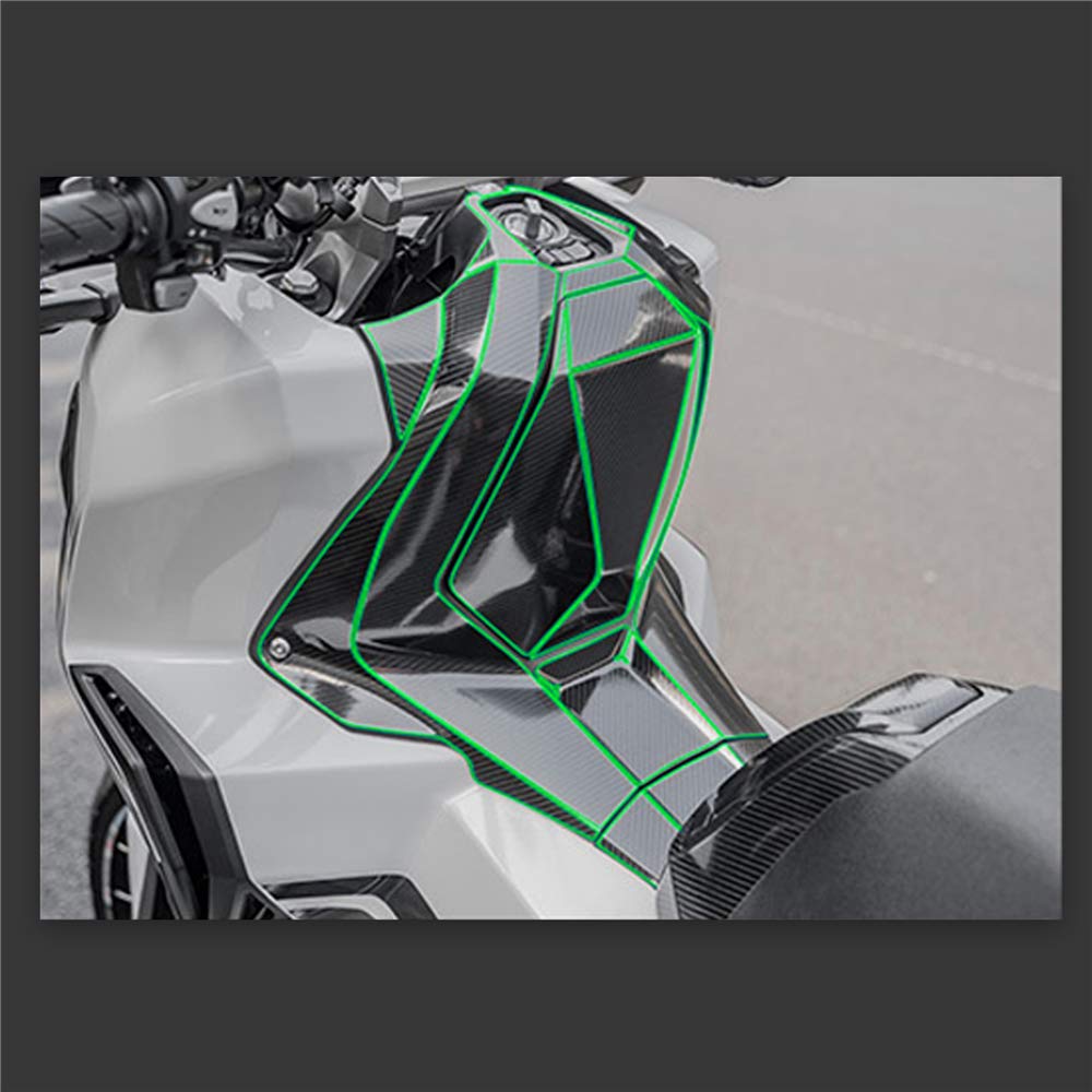2D Carbon XADV Fairing Body Emblem Sticker Decal Kit - Full Motorcycle Decoration Set Compatible with Honda XADV 750/X-ADV 750 (2017-2023) - Enhance Your Bike's Style for Street Riding & Adventure Tours