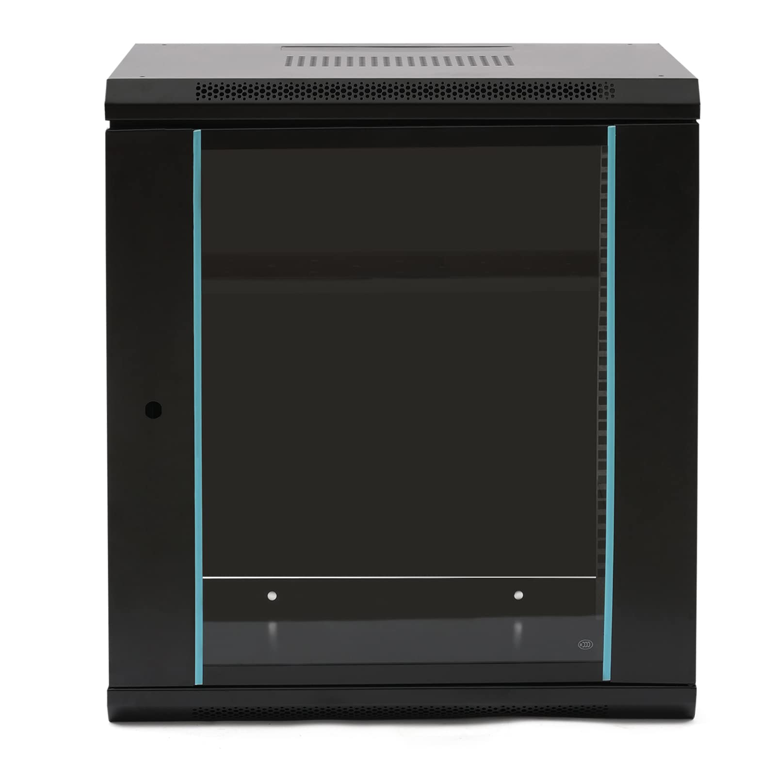 12U 19 Inch Wall Mount Network Rack Cabinet - 450mm Deep Black Server Rack with Tempered Glass Door & Ventilation for IT Equipment - Perfect for Home Office, Data Center, and Network Closet Organization