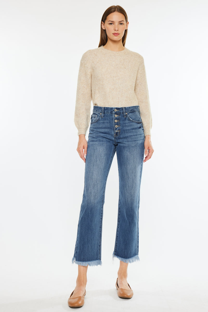 Taurus High Rise Straight Leg Jeans for Women - Stretchy Denim Pants, Comfortable & Flattering Fit - Perfect for Casual Wear, Office & Date Nights