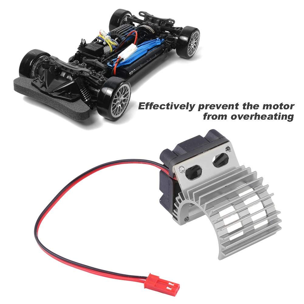 Aluminum RC Motor Heat Sink with High-Speed Cooling Fan for 1/10 Scale Electric RC Cars - 380/390 Motor Upgrade Accessory (Silver) | Prevent Overheating for RC Trucks, Buggies & Drift Cars