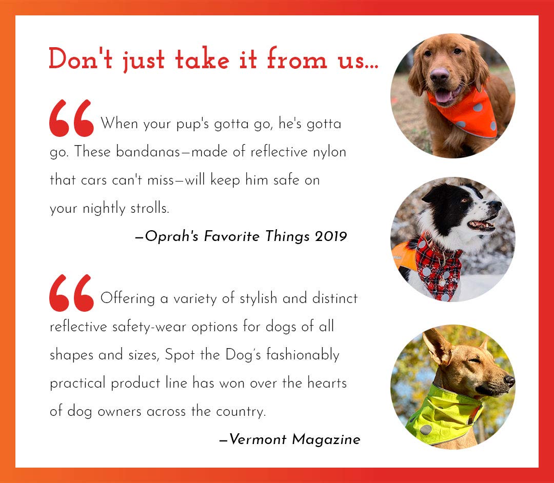 High Visibility Reflective Dog Bandana - Blaze Orange Safety Scarf for Small & Large Dogs - Perfect for Night Walks, Hunting & Camping - Adjustable Collar & Kerchief for Enhanced Pet Visibility