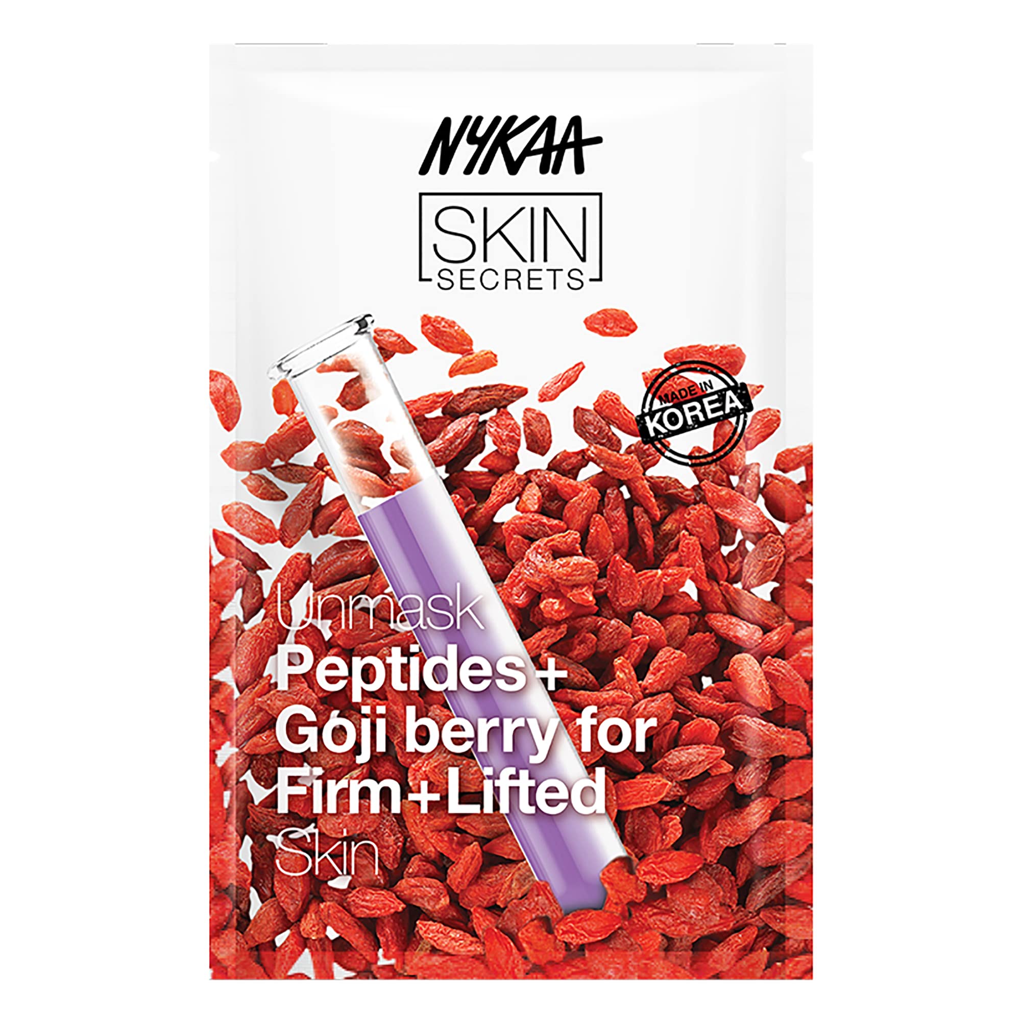 Naturals Skin Secrets Peptides & Goji Berry Bubble Sheet Mask - 0.67 oz Collagen Boosting Face Mask for Hydration & Anti-Aging | Perfect for Spa Night, Self-Care Routine & Glowing Skin