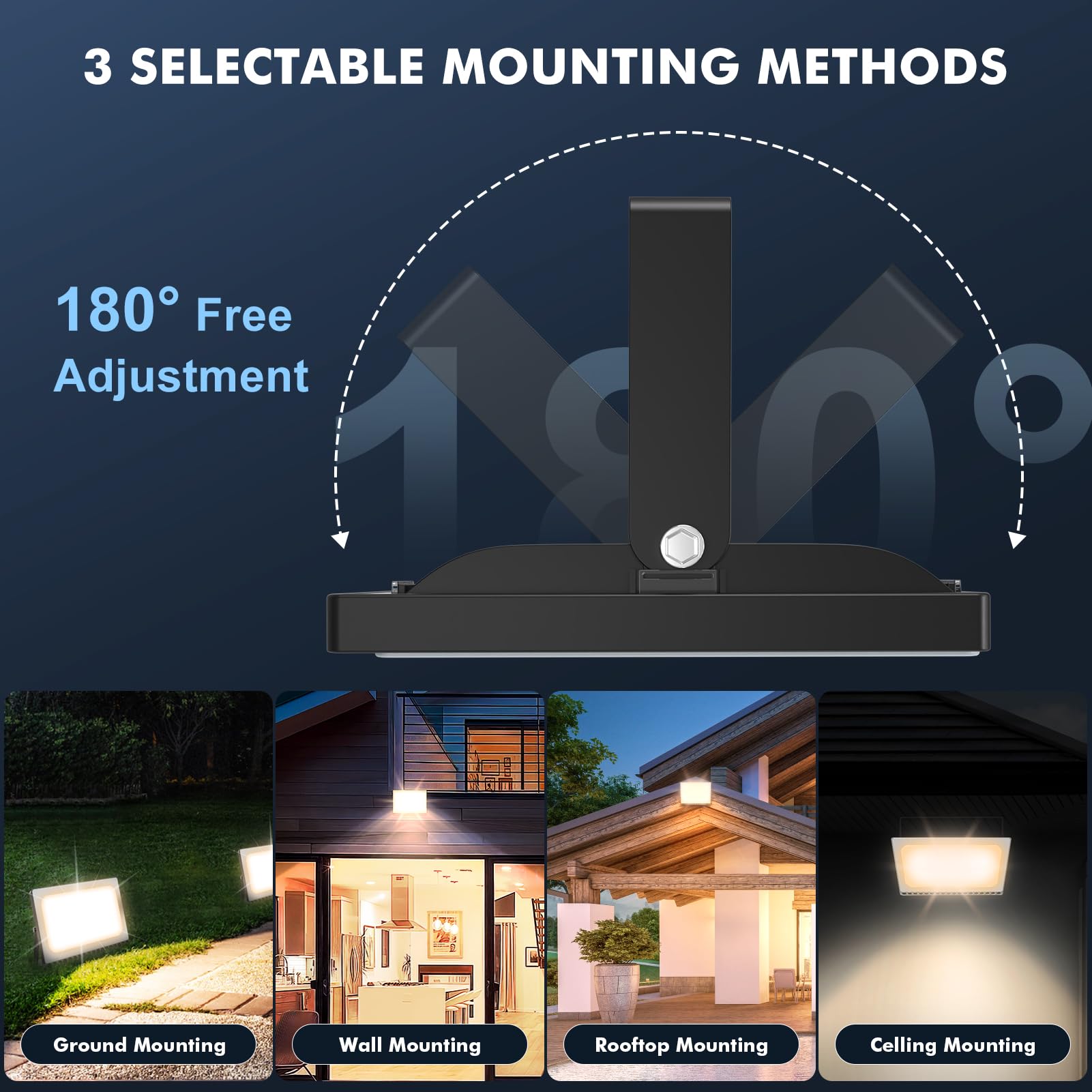 Viugreum 10 Pack 100W LED Flood Lights Outdoor Waterproof IP67 - 110V 10000LM Super Bright Warm White (3000K) Security Wall Landscape Lights with US Plug - Perfect for Driveway, Backyard, Garden, and Building Exterior Lighting