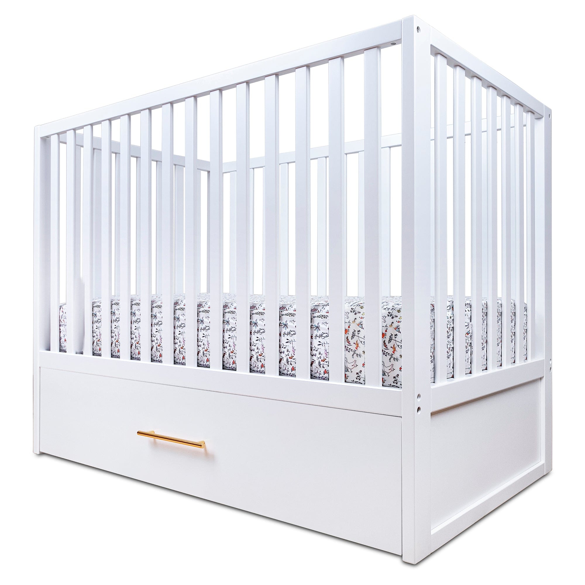 Hush Crib with Trundle - Custom Fabric Mattress for Trundle | Space-Saving Nursery Bed for Toddlers & Guests | Perfect for Small Rooms & Sleepovers