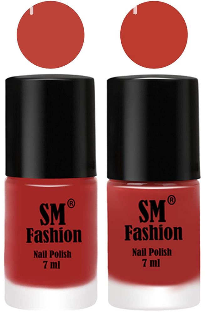 Long Lasting Nail Polish Set - 2 Pack (7ml Each) Dark Nude & Dark Peach Colors | SM FASHION Chip-Resistant Nail Paint for Salon-Quality Manicures at Home | Perfect for Parties, Weddings & Everyday Wear