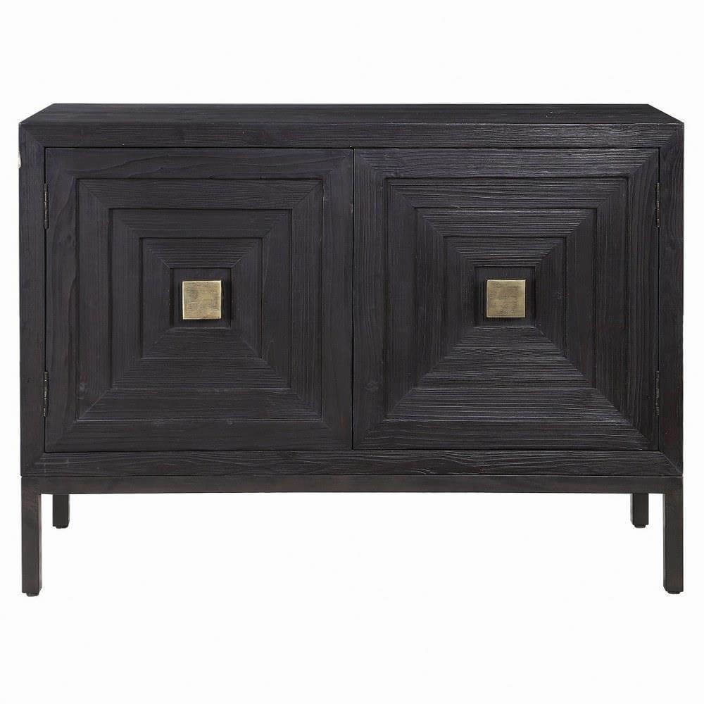 Aiken 43.3 Inch 2 Door Storage Cabinet - Modern Home & Office Organizer for Living Room, Bedroom, or Entryway Storage Solutions