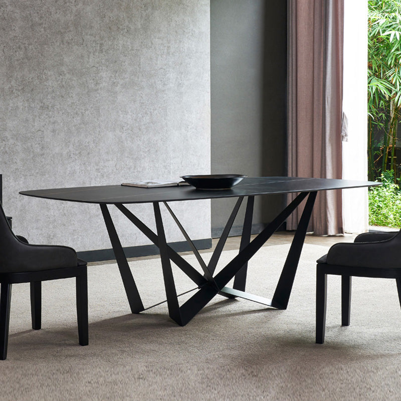 Premium CELINE Sintered Stone Dining Table 180cm - Modern Black Kitchen Table for Dining Room, Restaurant & Outdoor Entertaining