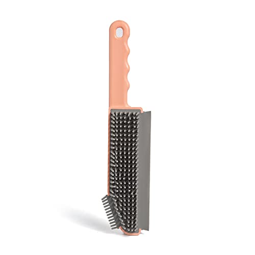 Nipogear Multi-Purpose Silicone Cleaning Brush - 3-in-1 Scraper, Crevice & Floor Brush for Kitchen, Bathroom Countertops & Windows (Orange) - Perfect for Deep Cleaning Tiles, Grout & Hard-to-Reach Areas