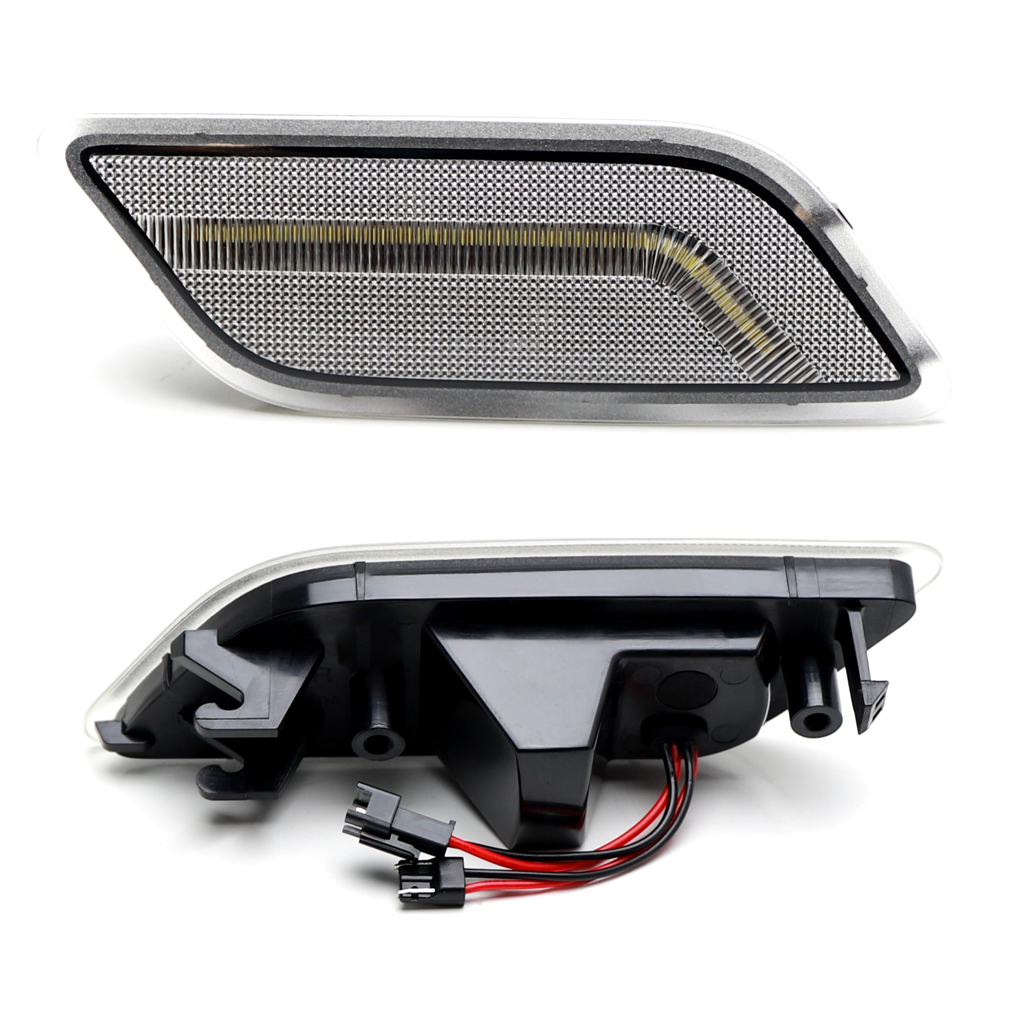 Clear Lens White Full LED Strip Side Marker Lights for 2010-2013 Mercedes E Coupe - Enhanced Visibility & Style for Night Driving & Custom Car Mods