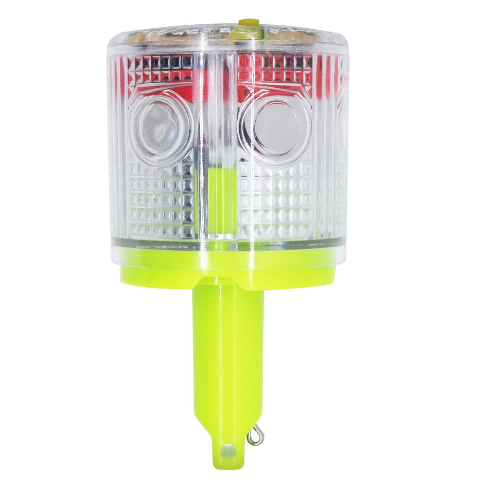 Aolyty Solar Strobe Warning Light - 360 Degree Super Bright LED Flashing Beacon, Waterproof IP48, Single Column Design for Construction, Traffic, Dock, Marine Safety (White) - Ideal for Road Work, Emergency Signals & Hazard Warnings