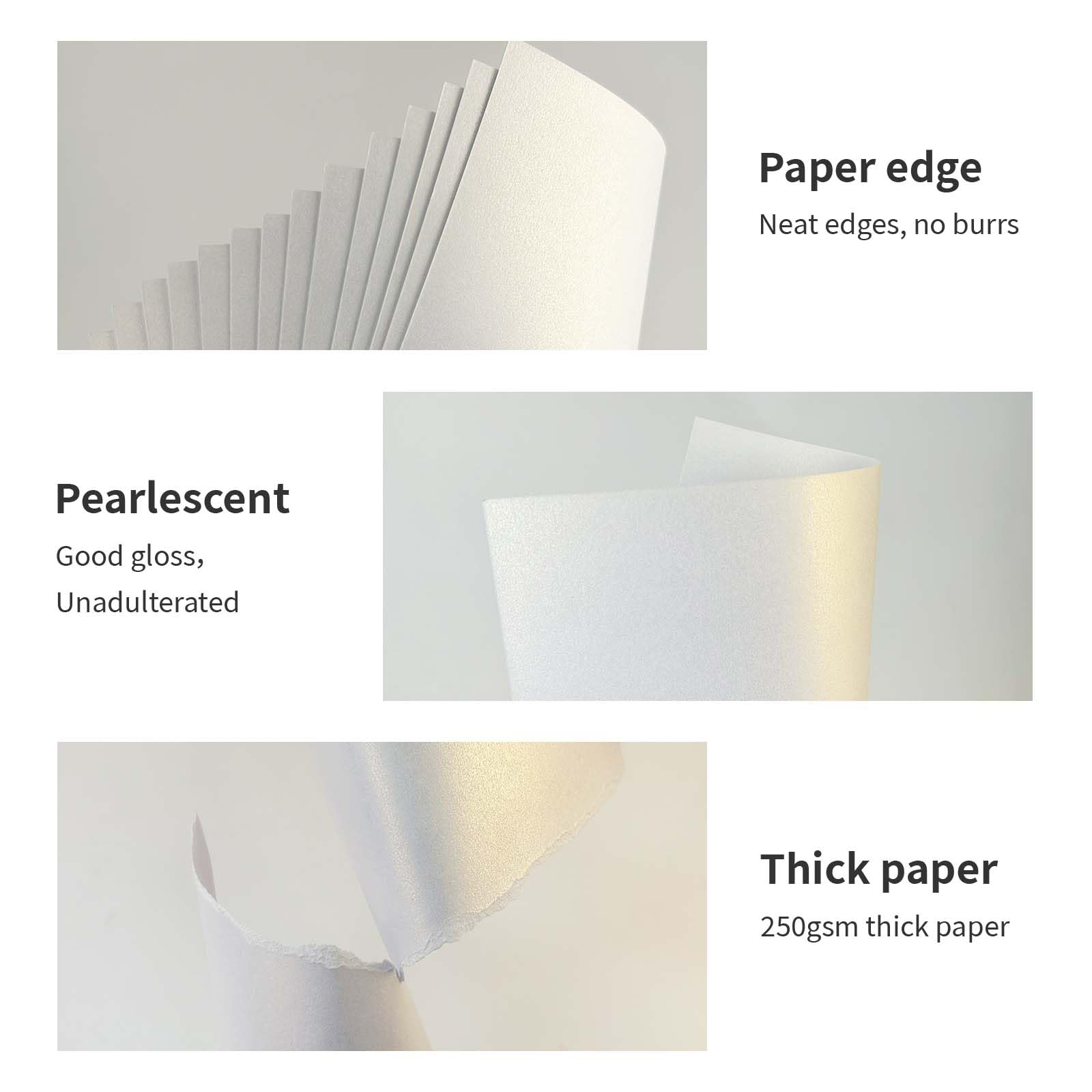 50 Sheets White Shimmer Cardstock 8.5