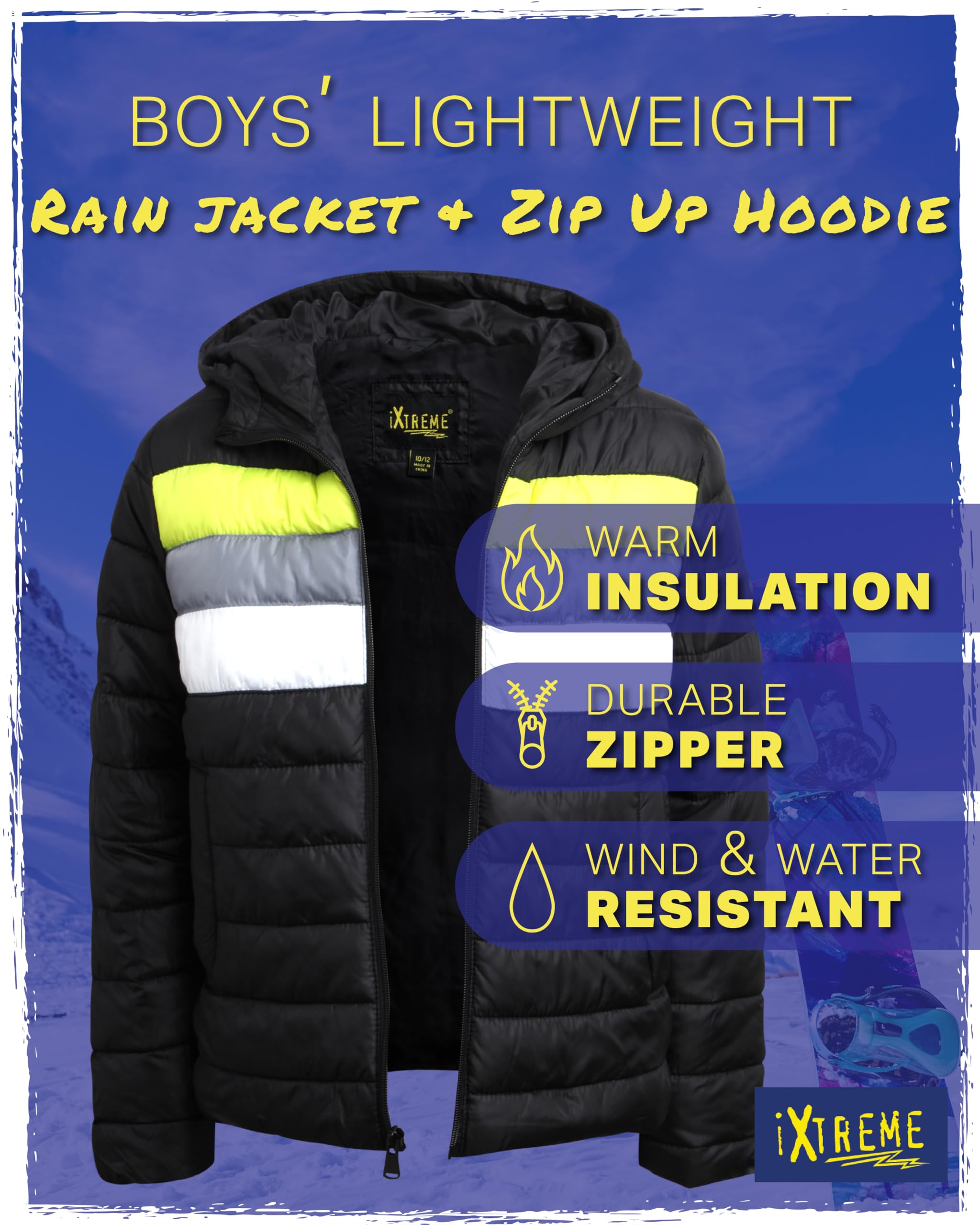iXtreme Boys' Puffer Jacket - Full Zip Up Bomber Jacket for Kids - Warm Winter Coats for Boys Age 4-18 | Perfect for School, Outdoor Play & Cold Weather Activities