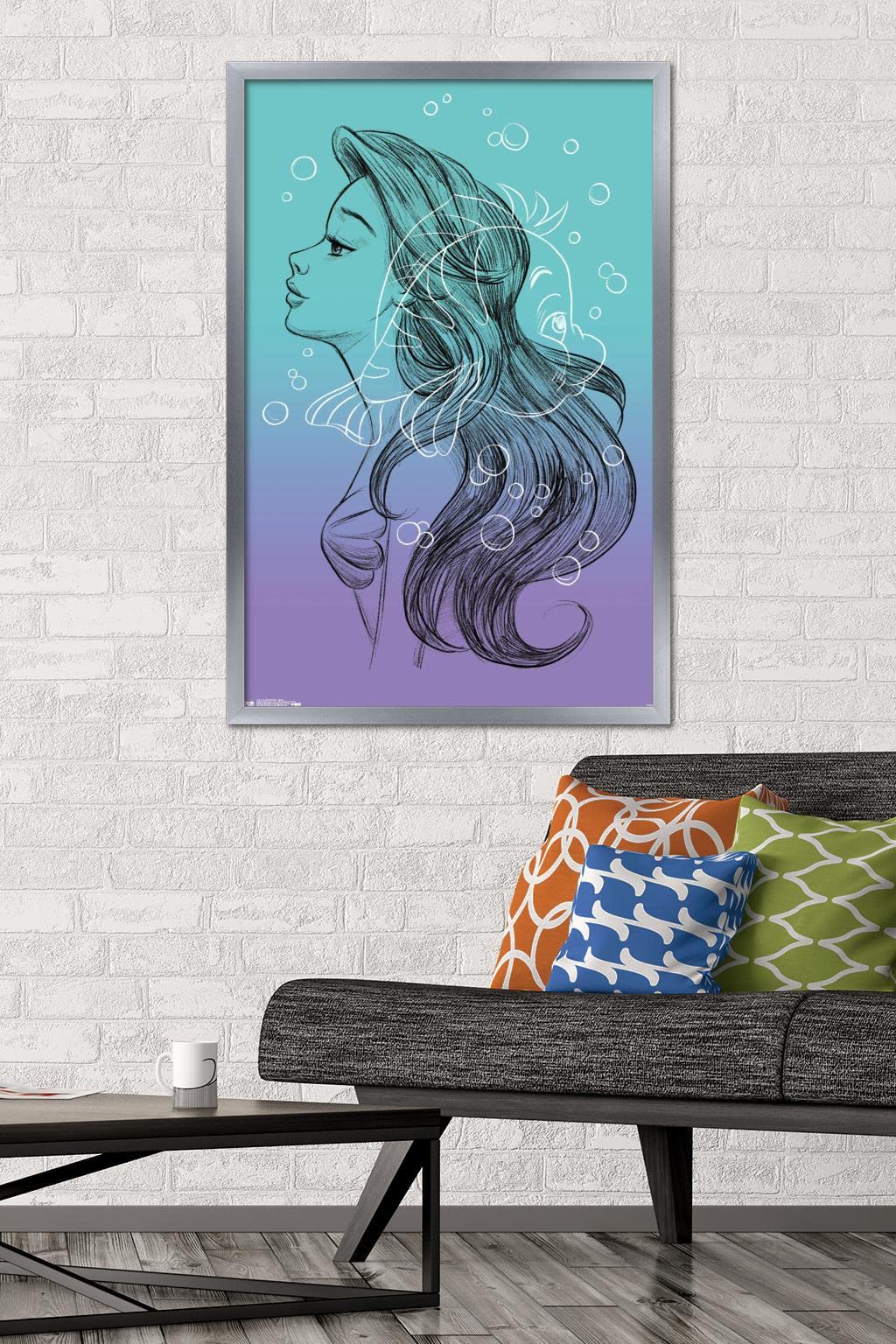 Disney The Little Mermaid Sketch Wall Poster - 22.375