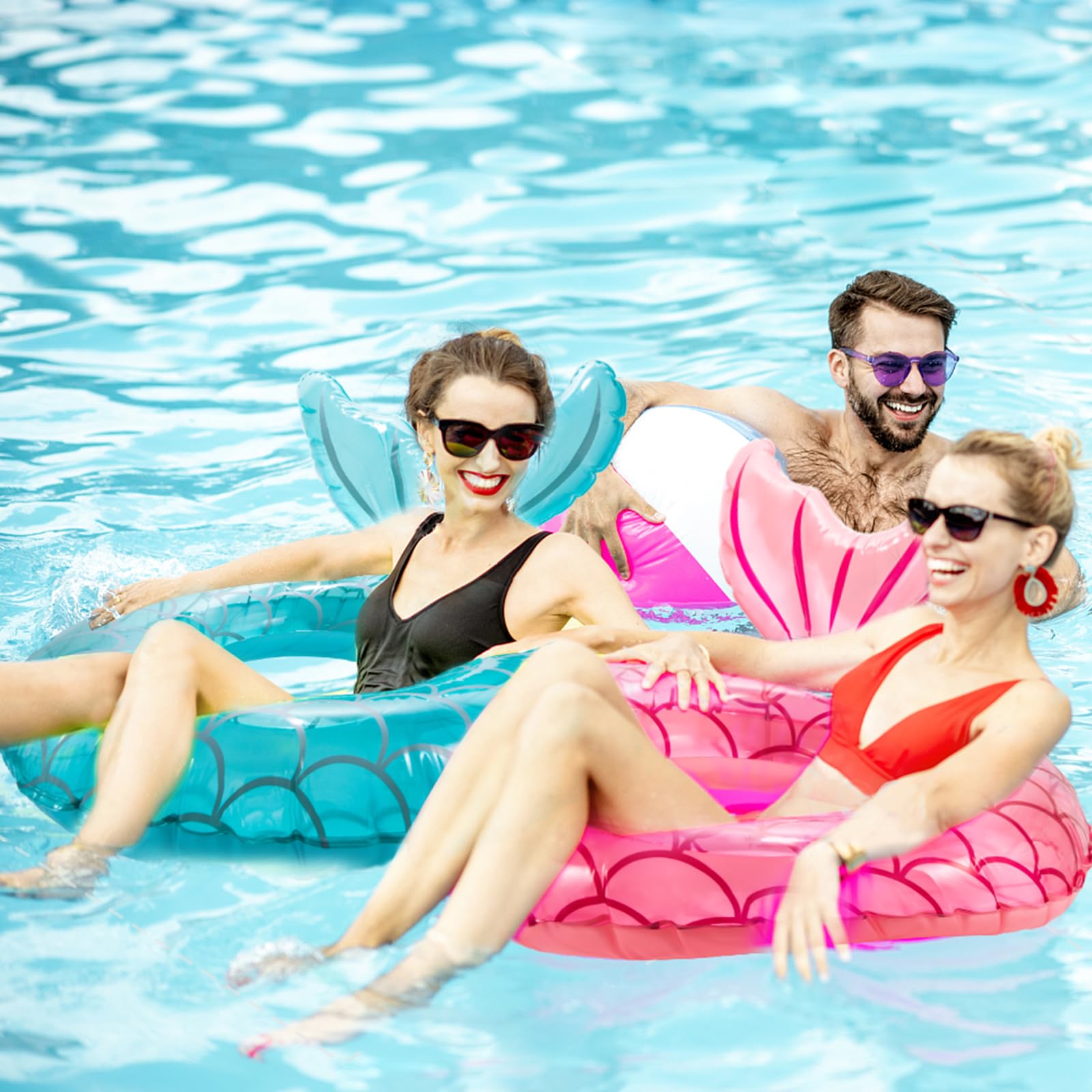 110cm Extra Large Inflatable Pool Ring for Adults - Durable Swimming Float, Fish Tail Design, Swim Toy for Pool, Lake & Beach Fun - Perfect for Relaxing, Lounging & Water Games