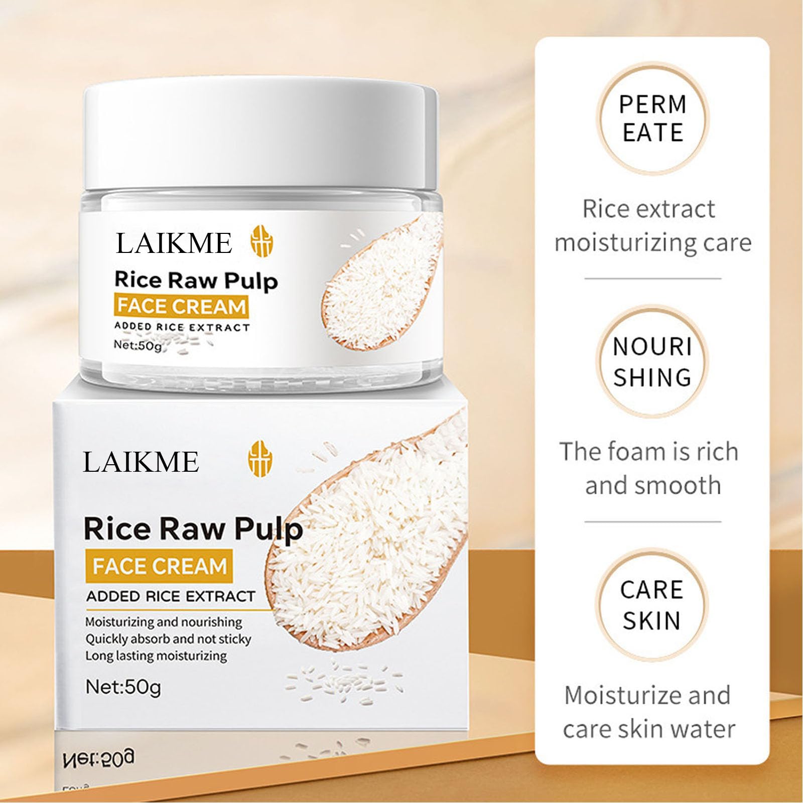 7Pcs Rice Skin Care Set for Women - Moisturizing Facial Kit with Antioxidant Properties to Improve Skin | Includes Rice Cleanser, Eye Cream, Serum, Face Cream, Eye Mask & Facial Mask | Perfect for Daily Skincare Routine & Anti-Aging Treatment