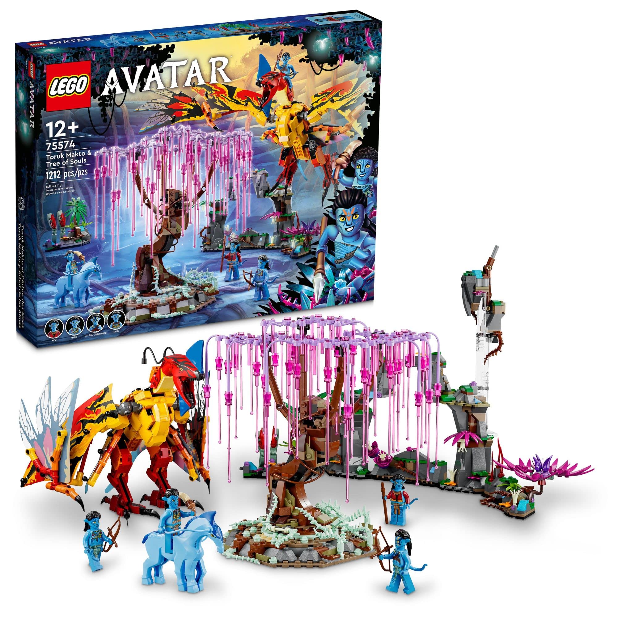 LEGO Avatar Toruk Makto & Tree of Souls 75574 Building Kit | Movie-Inspired Collectible with Jake Sully & Neytiri Minifigures, Direhorse Figure & Glow-in-The-Dark Pandora Adventure | Perfect for Kids' Birthday Gifts & Sci-Fi Movie Fans Collection