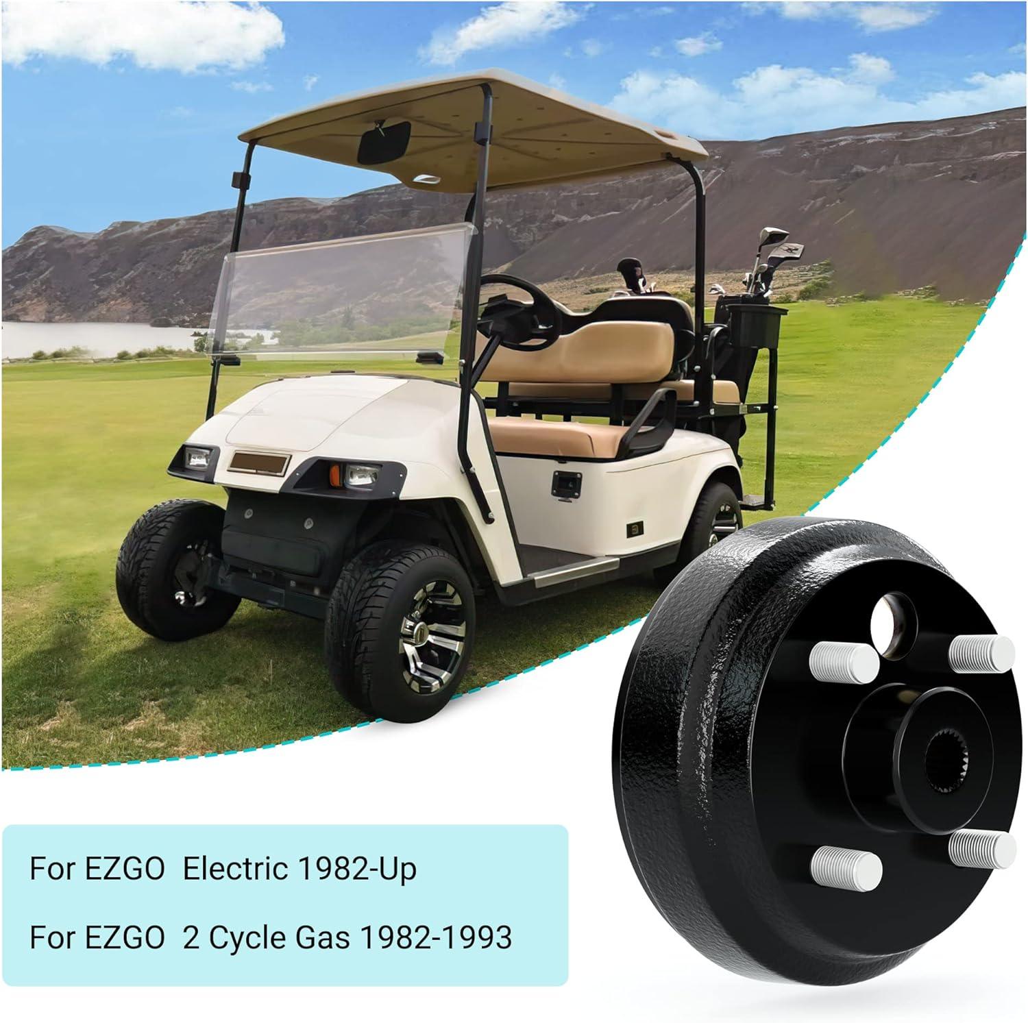 EZGO TXT PDS Electric Golf Cart Brake Drum Hub Assembly - Compatible with 1982 & Up Models (Part #10L0L) - Perfect for Golf Course Maintenance & Personal Use