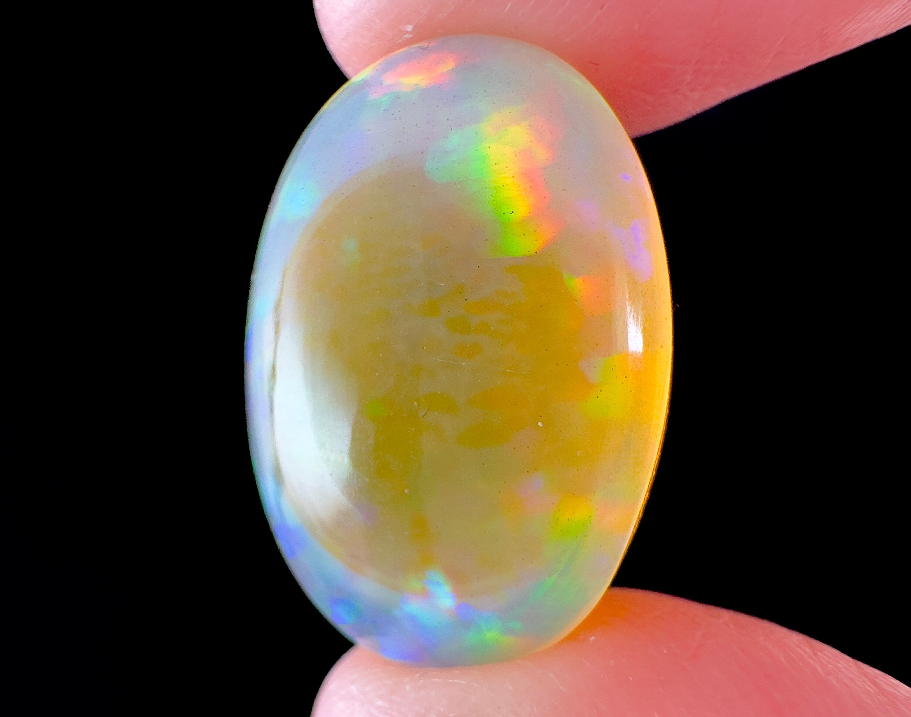 Welo Opal Cabochon Oval - Natural Ethiopian Opal Gemstone for Jewelry Making, Wire Wrapping, Pendants & Rings - DIY Craft Supplies (54320)