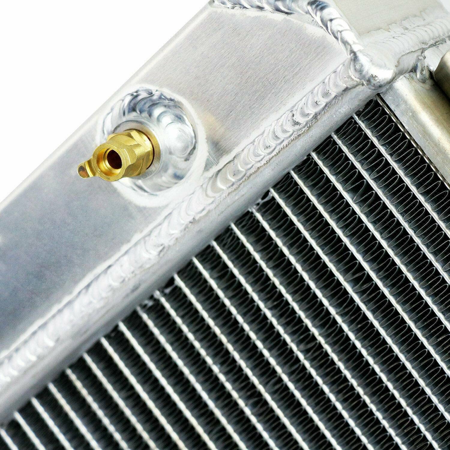 4 Row Aluminum Radiator for 1955-1959 Chevy GMC Pickup Truck 3400 3600 3800 - V8 Engine Cooling System with Fan Shroud & Relay - Perfect for Restoration Projects & Hot Rod Upgrades