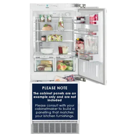 Liebherr 387 Litre Integrated Bottom Mount Refrigerator - Energy Efficient French Door Fridge for Modern Kitchen & Open Plan Living Spaces