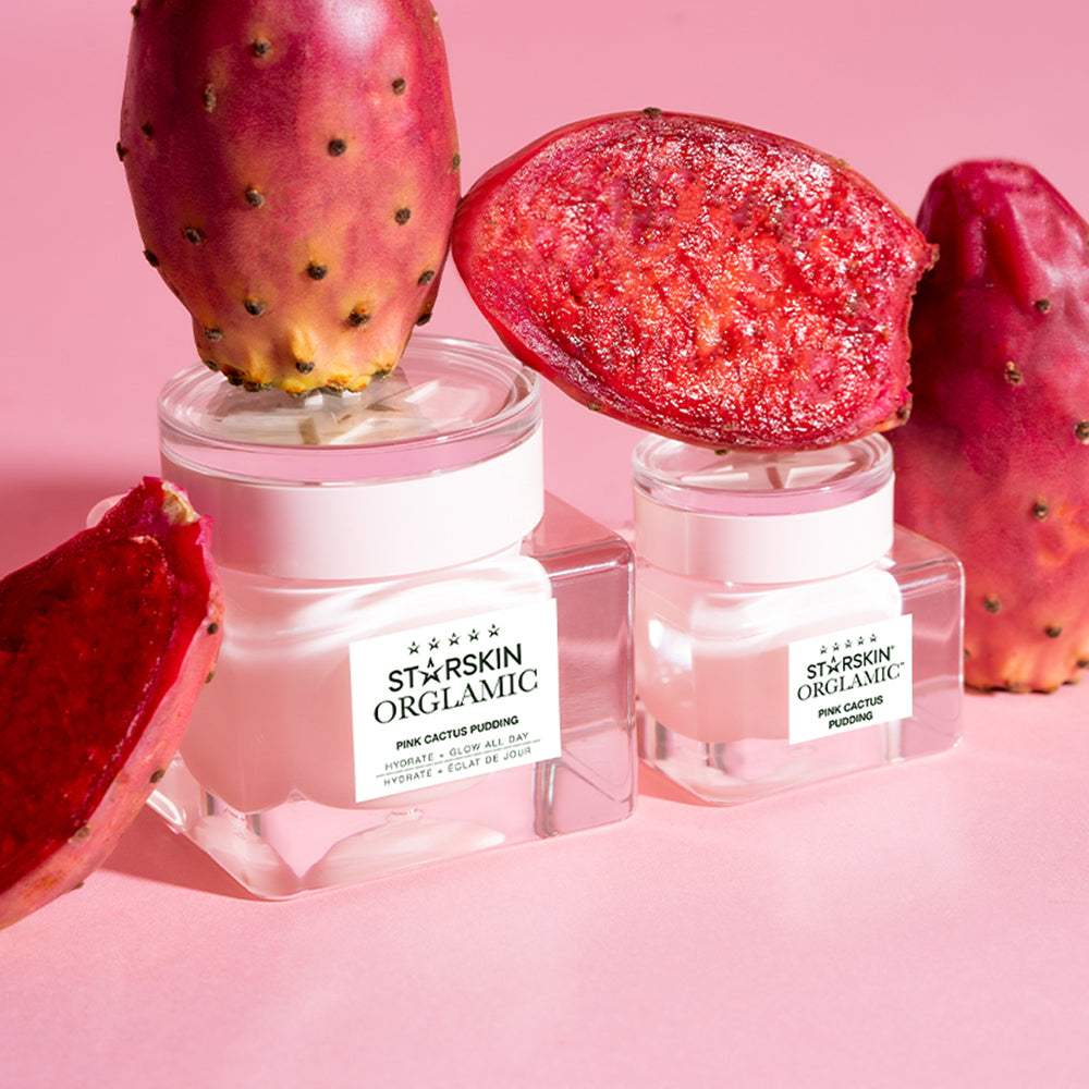 StarSkin ORGLAMIC Pink Cactus Pudding Face Moisturizer - Travel Size 15ml - Hydrating & Soothing for Dry Skin - Perfect for On-the-Go Skincare & Airplane Travel