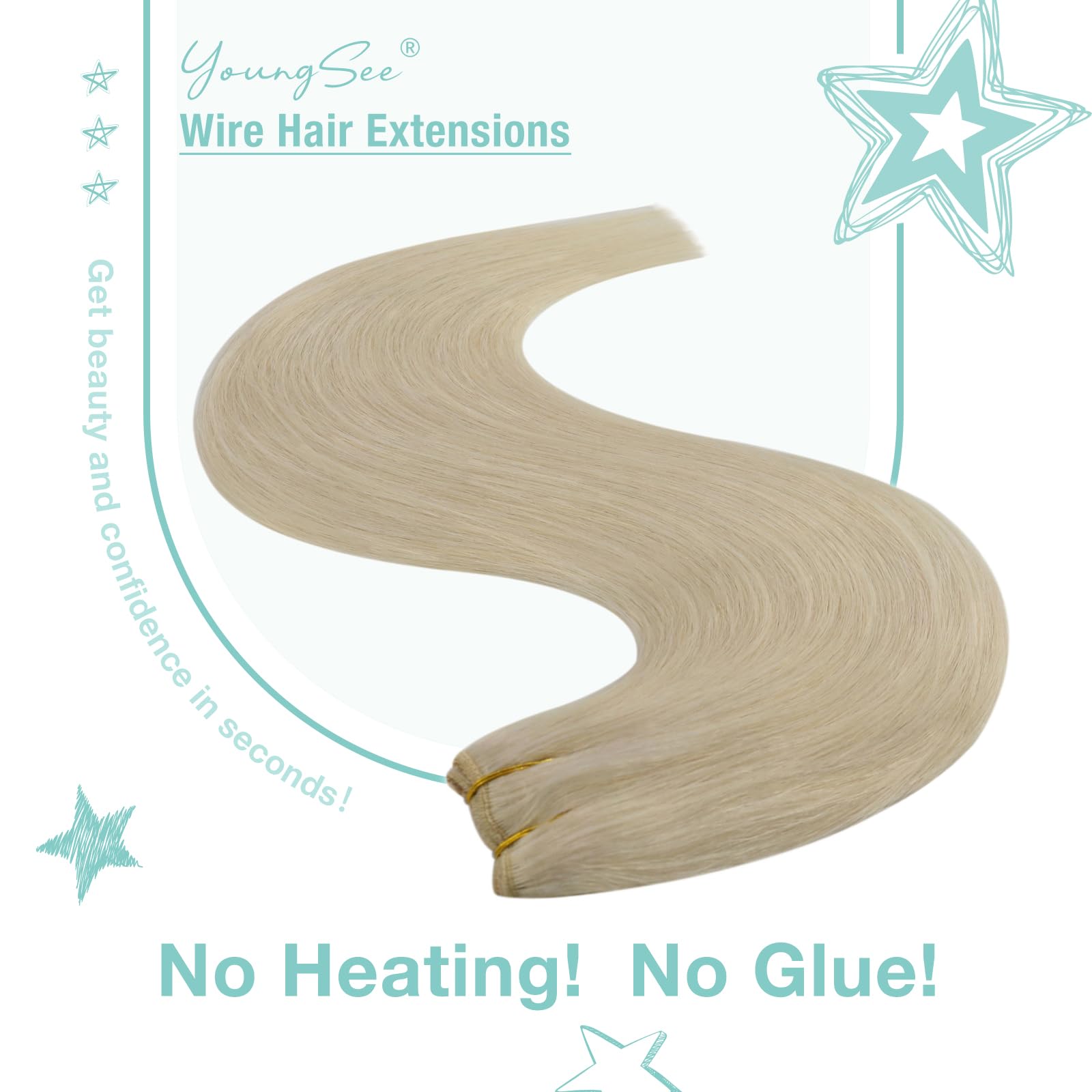 Premium 100% Human Hair Wire Hair Extensions for Women - Clip-In, Heat Resistant, Natural Look for Daily Styling & Special Occasions