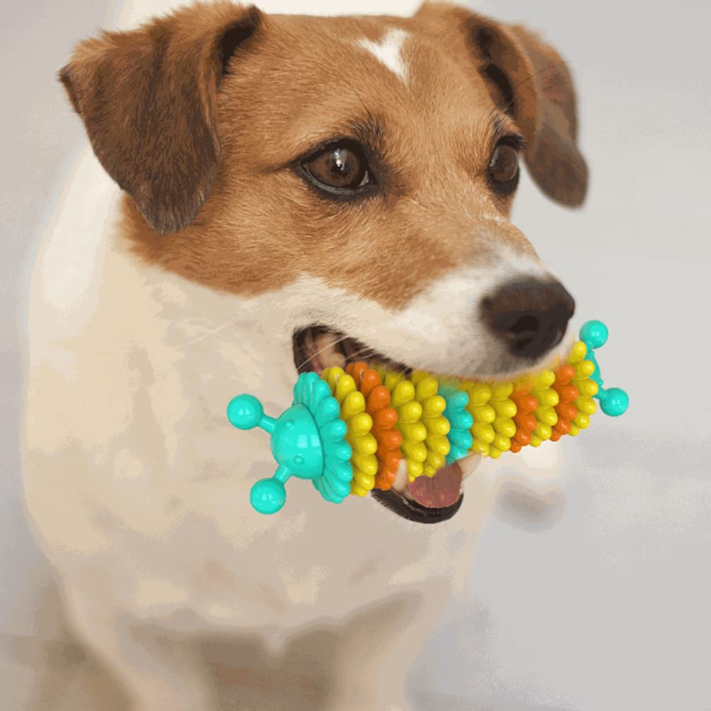 Balacoo Dog Teething Toy - Puppy Chew Toy for Teeth Cleaning & Dental Care, Caterpillar-Shaped TPR Toothbrush Chew Stick for Small & Medium Dogs - Perfect for Teething Puppies & Dental Hygiene at Home or Travel