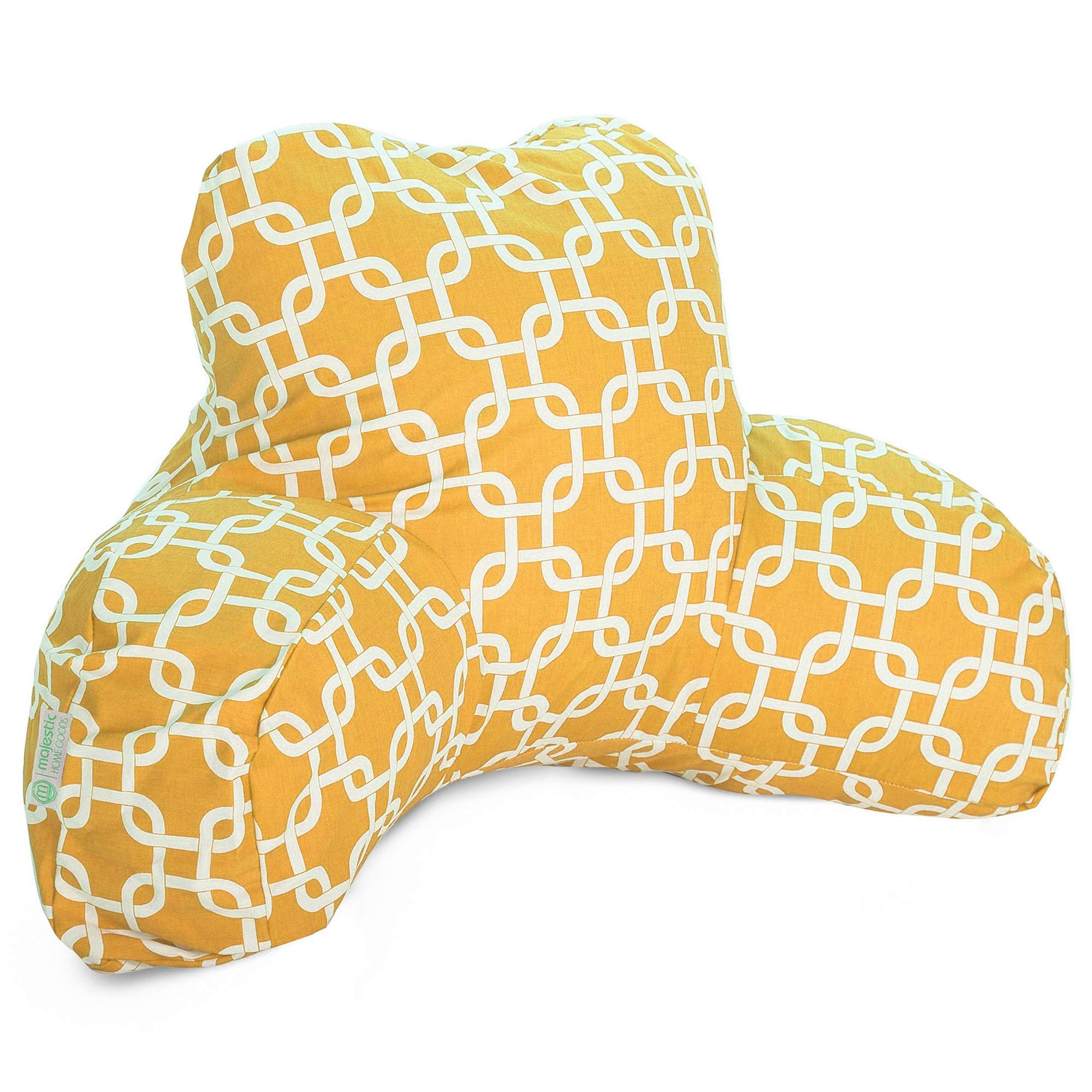 Majestic Home Goods Reading Pillow with Back Support - Soft Yellow Bed Rest Pillow for Reading in Bed, Watching TV, or Lounging - Perfect Gift for Book Lovers & Relaxation