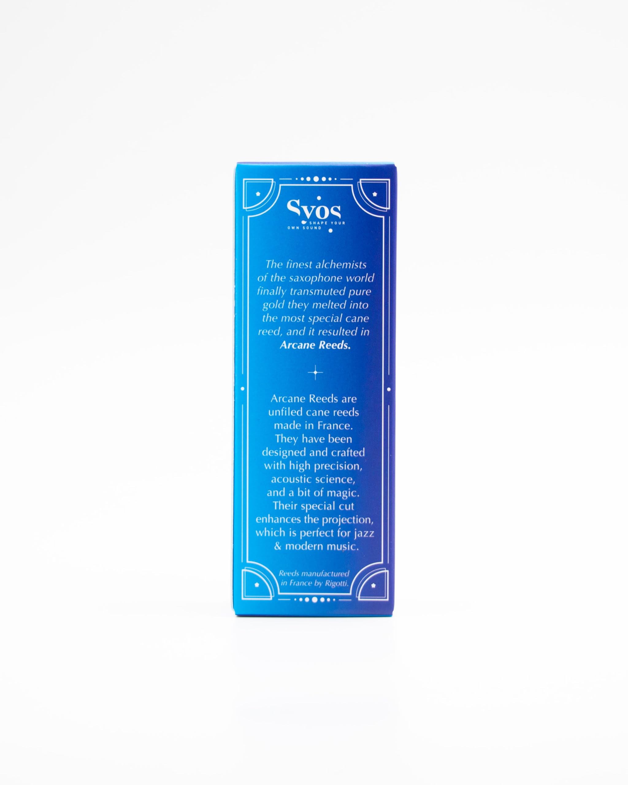 Syos Arcane Baritone Saxophone Reeds 2.5 Strength - Premium Unfiled Bari Sax Reeds for Warm Rich Tone - Box of 5 Reeds - Perfect for Jazz, Classical & Studio Performances