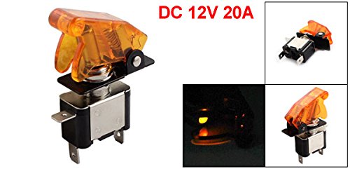 uxcell SPST On/Off 2 Position Toggle Switch - 12V DC 20A Orange Light for Automotive, Marine, and Industrial Applications