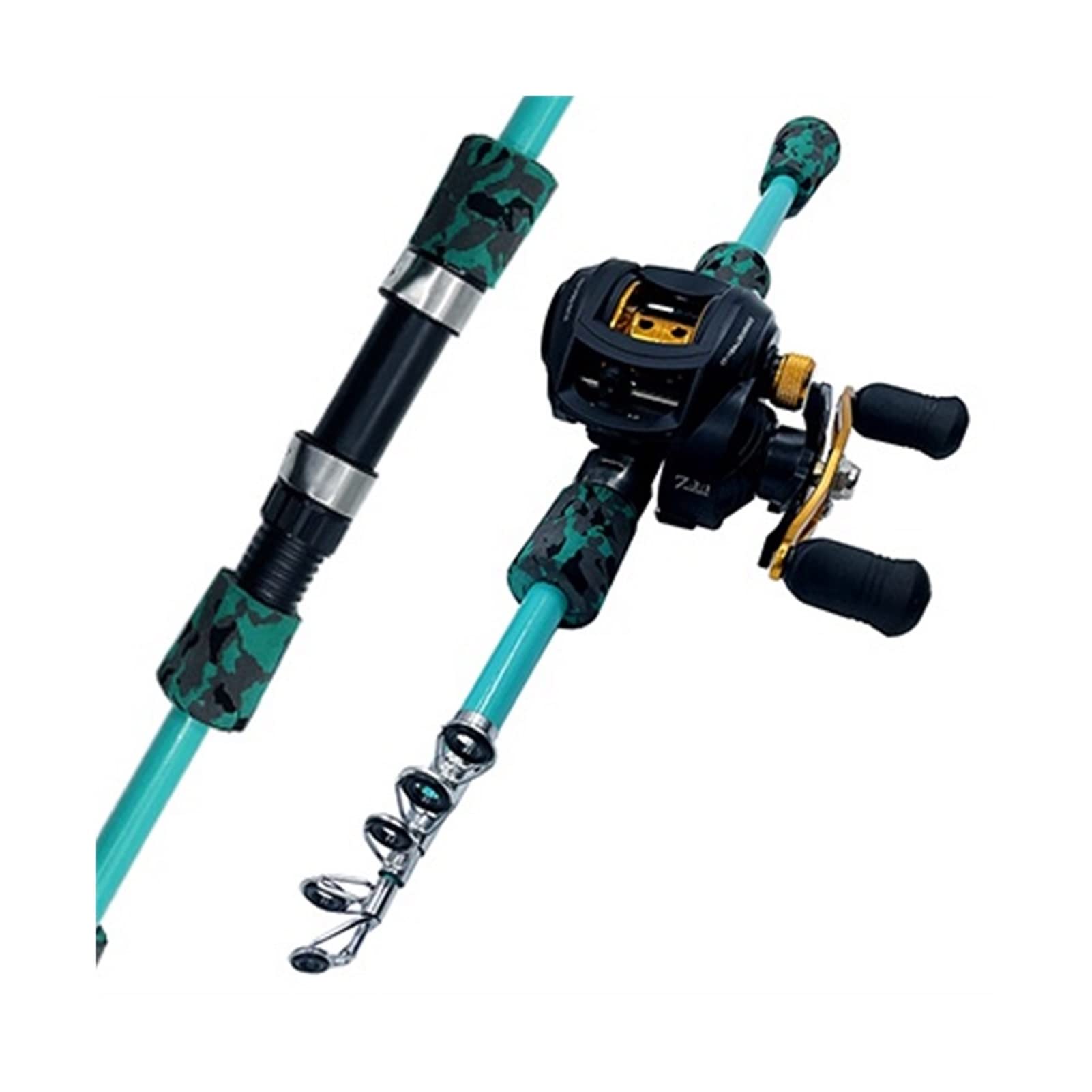 Portable Telescopic Fishing Rod Combo 1.3-1.8m with 17+1BB 7.2:1 Gear Ratio Reel - Ultralight Casting Rod for Freshwater, Saltwater, Travel & Outdoor Fishing (White, 1.8M) - Perfect for Shore Fishing, Kayak Angling & Camping Trips