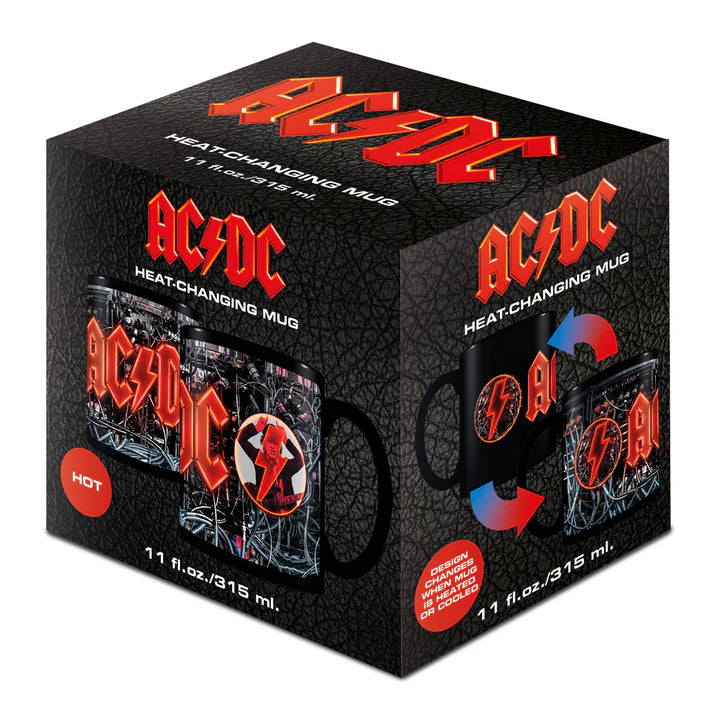 Heat Changing Mug - AC/DC Power Up Design - Color Changing Coffee Cup for Music Lovers - Perfect Gift for Rock Fans & Office Use