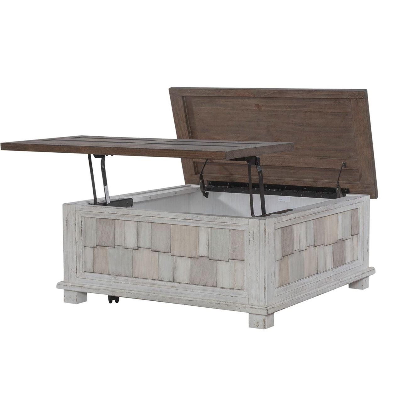 River Place Cocktail Table 237 OT1011 - Modern Living Room Coffee Table with Storage Shelf for Small Spaces | Perfect for Apartments, Condos & Home Decor
